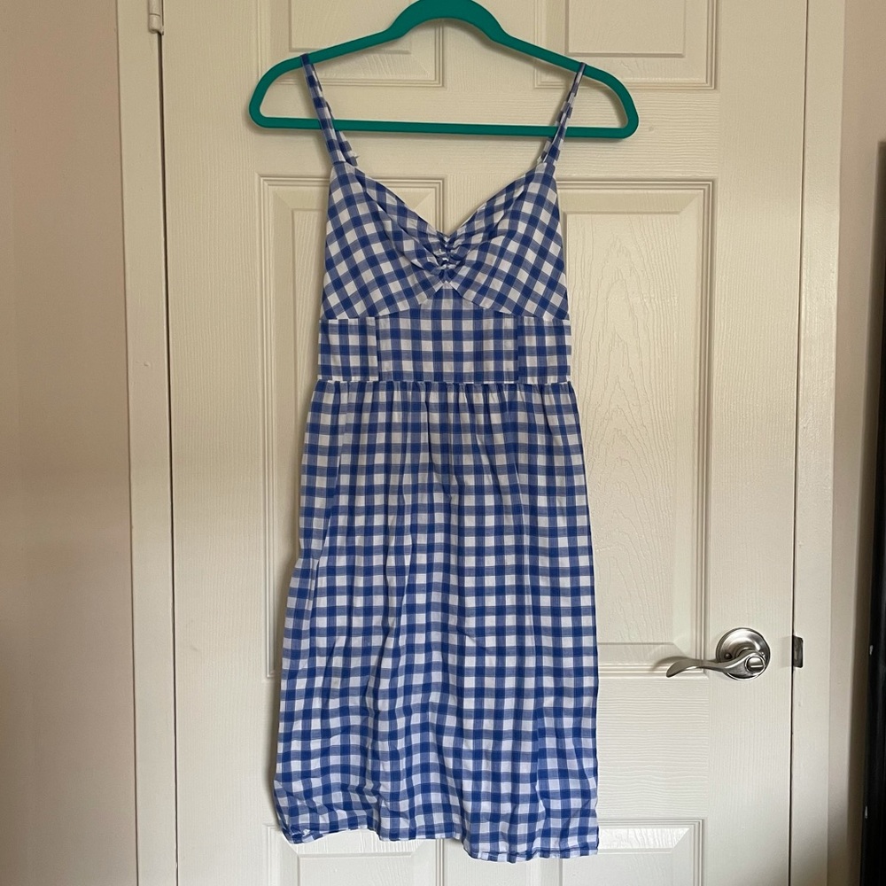 Old Navy blue and white gingham plaid dress